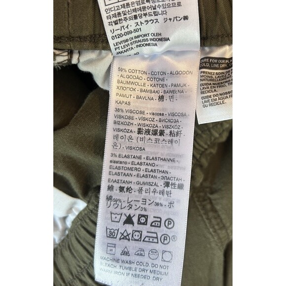 Levi's Women's Sz S Olive Green Jogger Elastic Waist Pull On Denim Belt Loops - Picture 9 of 10